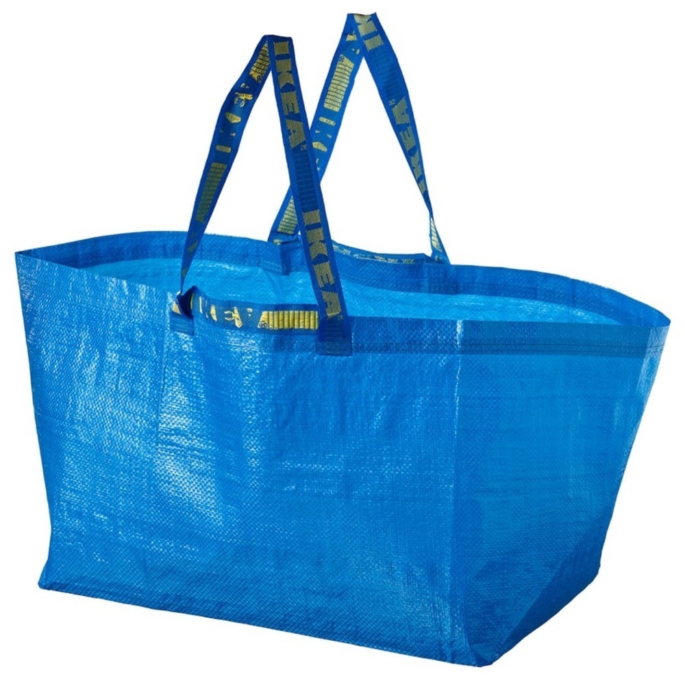(Set of 3) NEW Ikea FRAKTA Shopping bag, large, blue